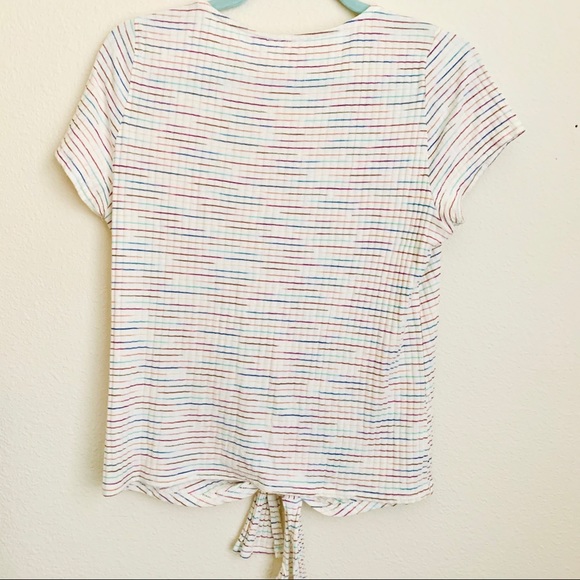 Francesca’s Addison Tie Front Striped Top Medium - Picture 5 of 9